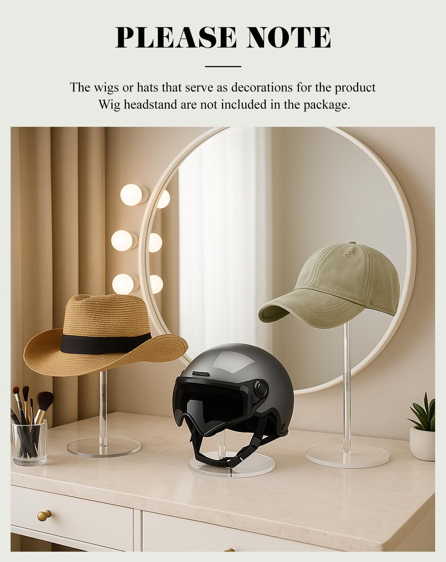 TINGSING Acrylic Hat Display Stand, 13'' Clear Hat Holder
