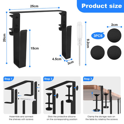 ZXShow Hanging Notebooks Desk Holder Adjustable Desks Side Laptop Mount Clamp on Laptops Stand with Anti Scratch Pads No DrillDesk Side Laptop Mount