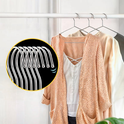 DARUITE Metal Wire Coat Hangers for Clothes, 42cm, Silver 10 Pack