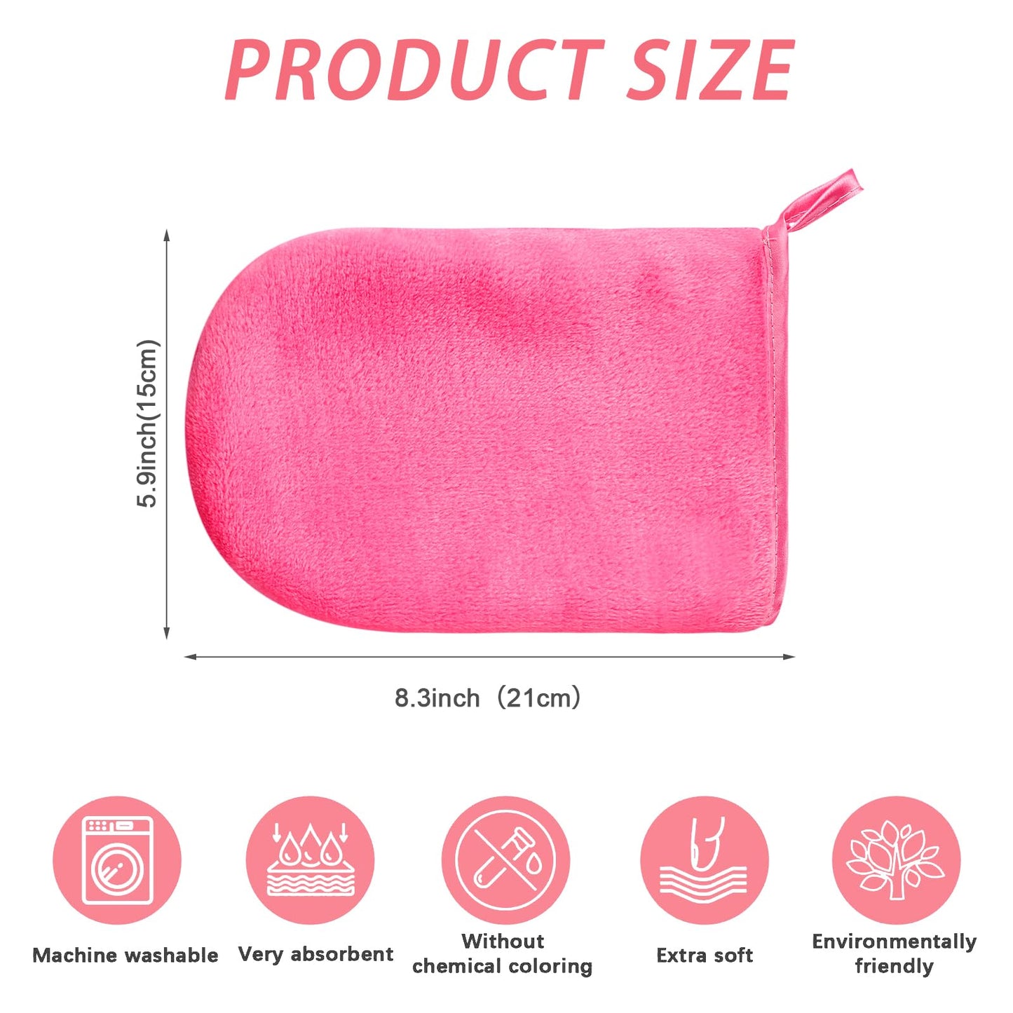 PHOGARY 6 Pack Flannel Face Cloth Wash Mitts, Reusable Makeup Remover Mitt Gloves, Soft Flannel Facial Cleansing Body Bath Mitts Spa Cloth