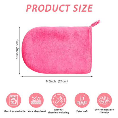 PHOGARY 6 Pack Flannel Face Cloth Wash Mitts, Reusable Makeup Remover Mitt Gloves, Soft Flannel Facial Cleansing Body Bath Mitts Spa Cloth