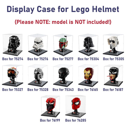 Nynelly Acrylic Display Case for Lego Star Wars Helmet Mandalorian Helmet for Lego R2D2 Models Figures