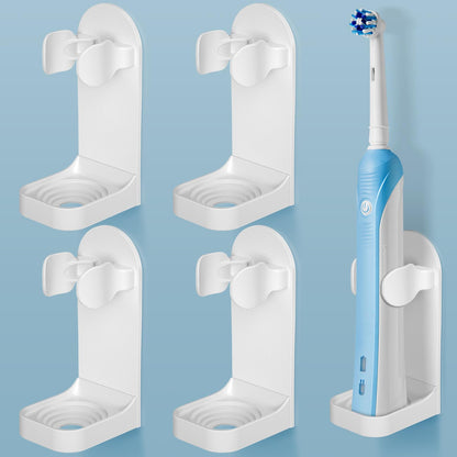 HOMMAND Electric Toothbrush Holder 4 Packs, Upgraded Strong Adhesive Electric Toothbrush Holder Wall Mounted