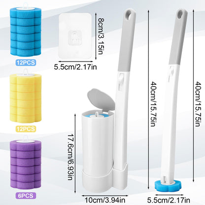 Zuimei 32Pcs Disposable Toilet Brush Cleaning System Toilet Cleaner Brush