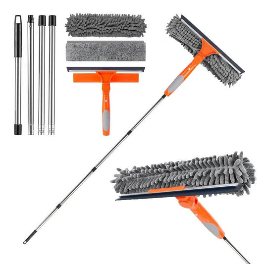Window Cleaning Equipment - 175 cm Telescopic Window Cleaner Kit for Home, Car Windshield, Shower Door, 2-in-1 Window Cleaner Tool with Squeegee