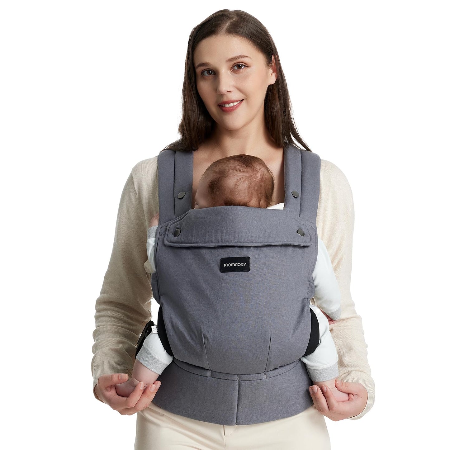 Momcozy Baby Carrier - Ergonomic, Cozy and Lightweight Carrier for 3-24 Months, Effortless to Put On, Ideal for Hands-Free Parenting, Enhanced Lumbar