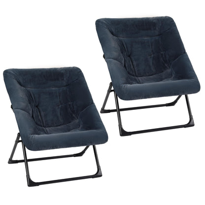 Mordchil EU Comfy Saucer Chair for Adults, Set of 2, Soft Faux Fur Bedroom Chair, Accent Dorm Chairs, Flexible Living Room Reading Chairs