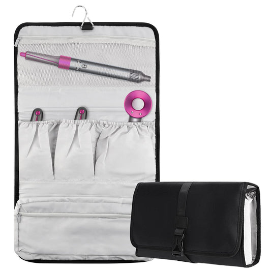 Linkidea Travel Carrying Protective Case Compatible with Dyson Airwrap Styler, Portable Hanging Curling Iron Storage Bag, Travel Bag with Hanging Hook