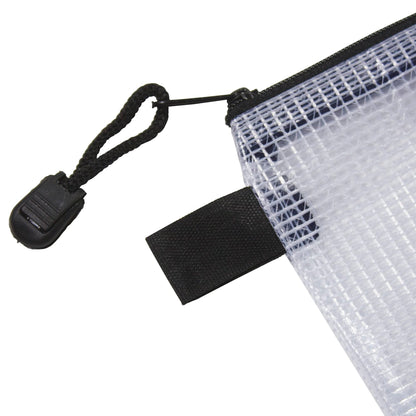 eco-eco Mini 95% Recycled Super Strong Bag, Waterproof Mesh Tuff Bag, Reinforced, Black/Clear Zip Closure eco036