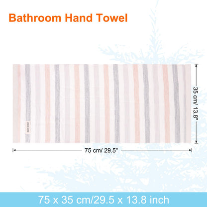 sourcing map 2 Pcs Bathroom Hand Towels Grey/Light Brown Soft Absorbent Face Towels Cotton Wash Cloths 13 x 29 Inch Kitchen Hand Towels for Bathroom