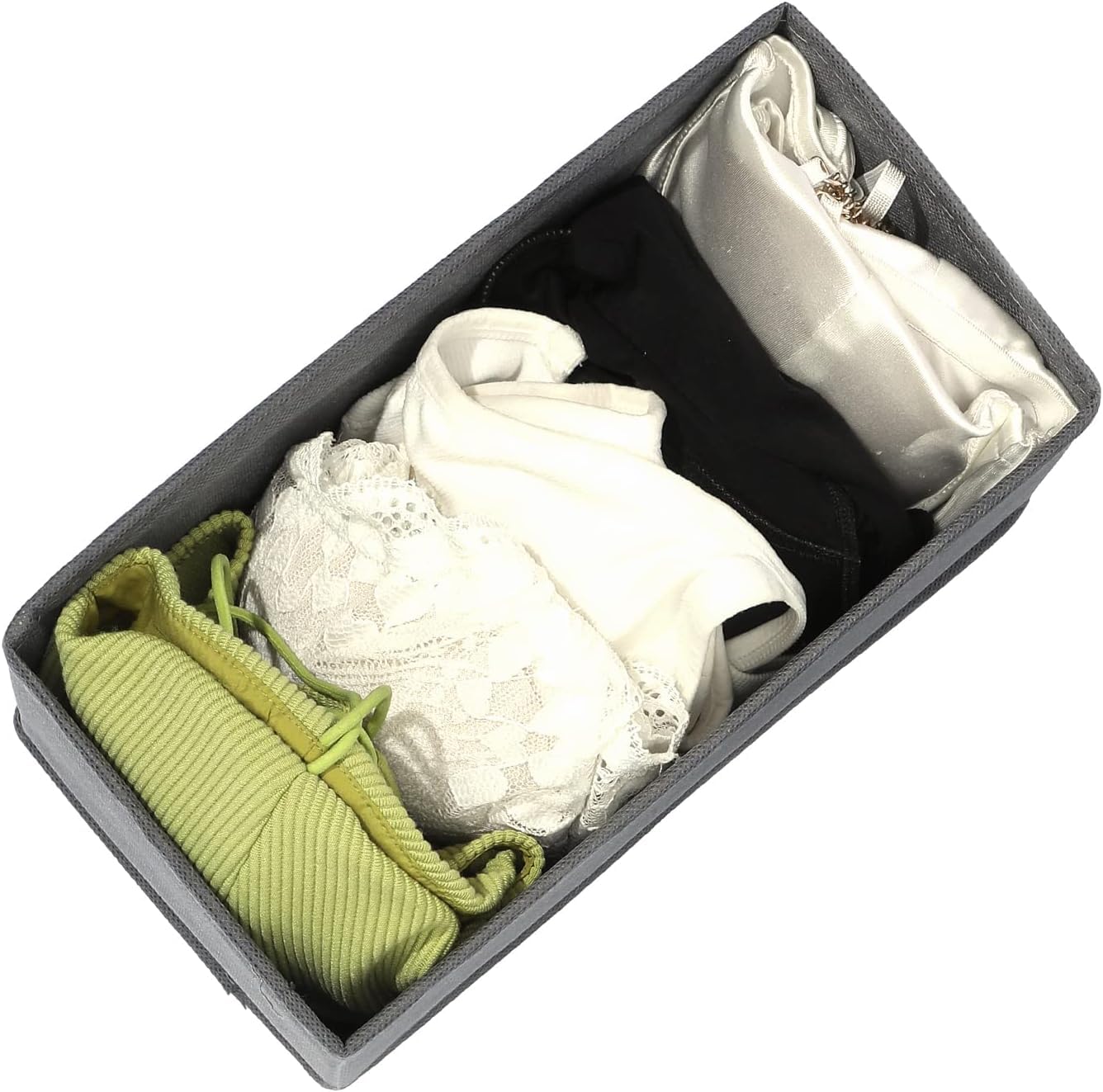 DIRXVMC Sock Underwear Drawer Organisers 6 packs Dresser Drawer Organizers Foldable Wardrobe Storage Box Fabric Drawer Dividers for Bra, Socks