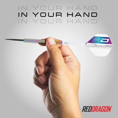 RED DRAGON Javelin Spectron 20 Gram Premium Tungsten Steeltip Darts Set with Dart Flights and Dart Shafts (Stems)