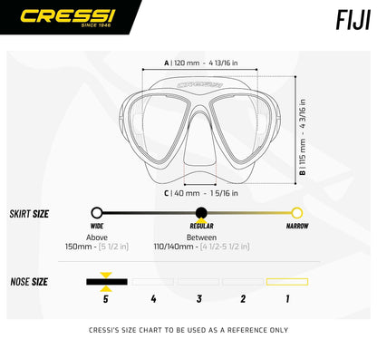 Cressi Fiji Mask - Diving & Snorkelling Mask, One Size, Unisex Adult