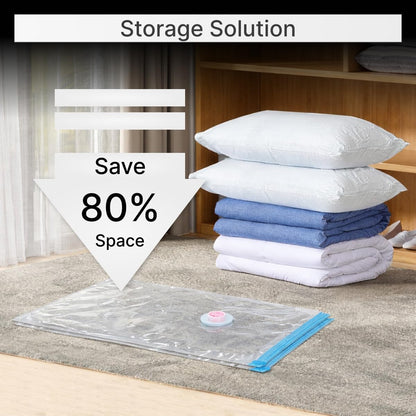 DOMIRA Vacuum Storage Bags – Space Saver Bags For Clothes, Duvets, Travel – Airtight Compression Seal – Reusable, Heavy Duty Vacuum Bags (Small, 3PK)