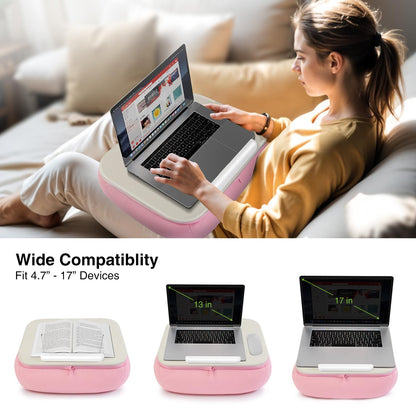 elitehood Bean Bag Laptop Lap Desk, Soft Cushion Stand for Book, Laptop, Tablet, Book Holder for Reading in Bed, Lap Pillow Desk Ideal for Working