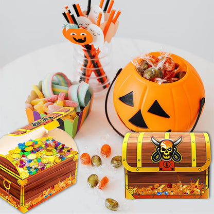 Pack of 10 Pirate Party Boxes, Pirate Treasure Chest, Pirate Treasure Chest Paper, Pirate Gift Box, Treasure Chest Sweets Gift Boxes