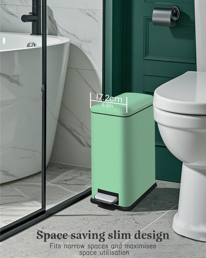 JM ·YIPENG Bathroom Bin with Lid, Small Kitchen Bin, Slim Bedroom Bin