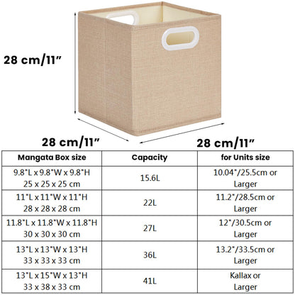 Mangata Cube Storage Boxes 28x28x28cm, Light Khaki, 3Pcs
