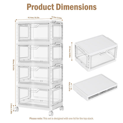 StowBin 28L Storage Boxes with Lid,Plastic