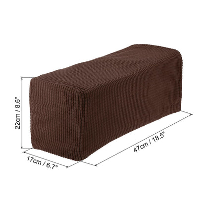sourcing map 2pcs Stretch Armrest Covers for Chairs/Sofas, Couch Arm Covers with Twist Pin, Furniture Protector Slipcovers Brown