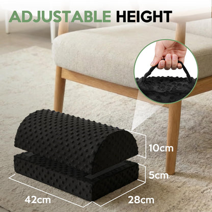 Foot Rest Under Desk - Desk Foot Rest with 2 Adjustable Heights - Ergonomic Footrest for Office Chair & Gaming Chair