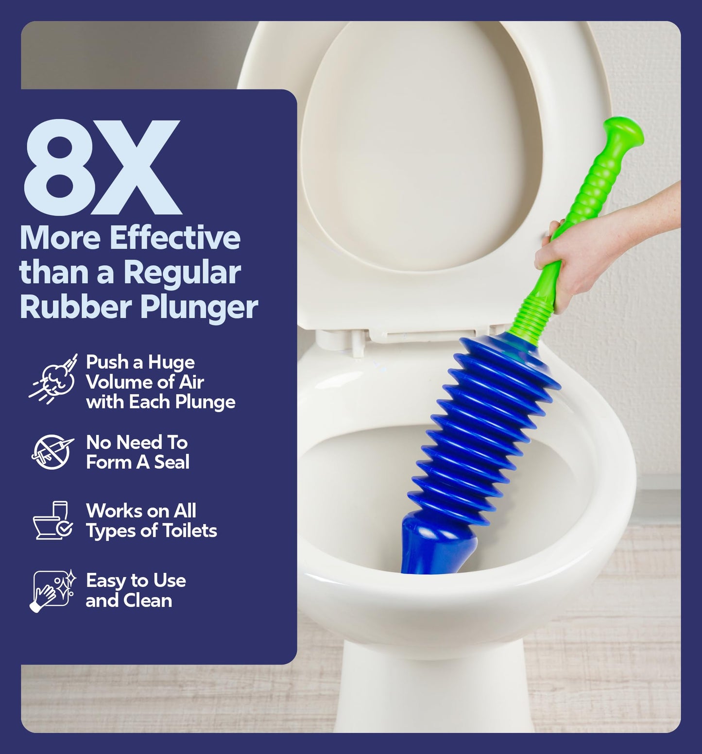 Luigi's World's Best Toilet Plunger - Plunger Toilet Unblocker Heavy Duty - Plungers for Unblocking - Unique Strongest Unblocker Tool