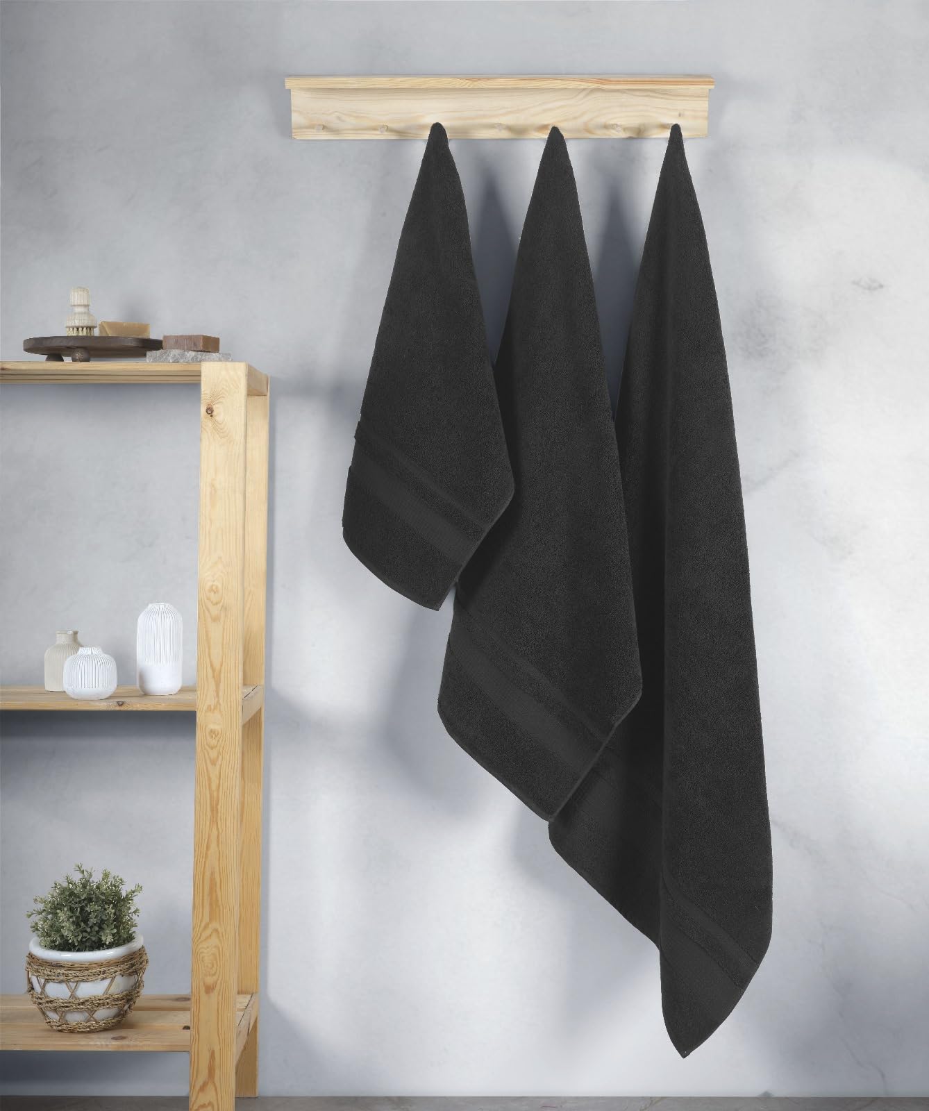 Sterling Mill 600 GSM Turkish Cotton Towels (Pack of 3) ? Ultra Soft, Highly Absorbent & Durable, Luxury Towels Set ? Ring-Spun Cotton - 50cmx90cm,