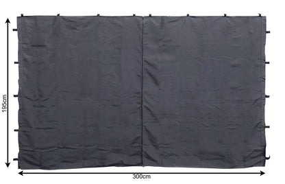 QUICK STAR 2 Side Panels with Zip for Gazebo 3x4m Pavilion Sidewall Anthracite RAL 7012