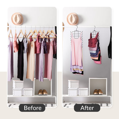 ZEDODIER Tank Top Hanger, 4 Pack Space Saving Hangers, Non-Slip Hanging Bras Holder, Closet Organizers and Storage for Tank Tops, Camisoles