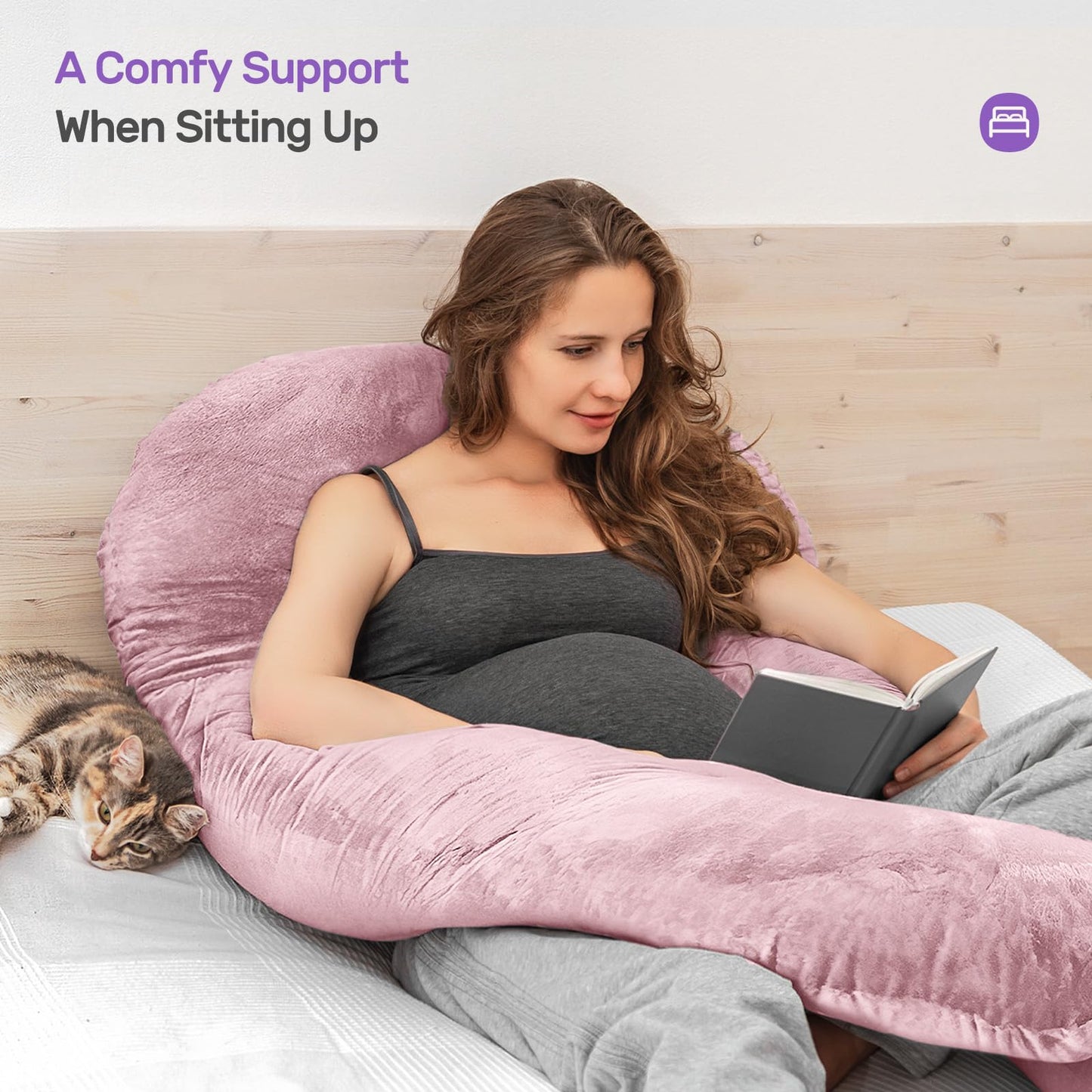 Nuliie Pregnancy Pillow for Sleeping, U Shaped Full Body Pillow Pregnancy Pillows, Maternity Pillow Support for Back, Hips, Legs for Pregnant Women,