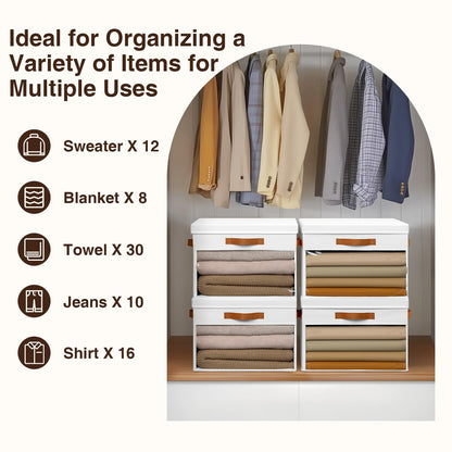 Homsorout 3 Pack Fabric Storage Boxes with Lids & Clear Windows White 22L