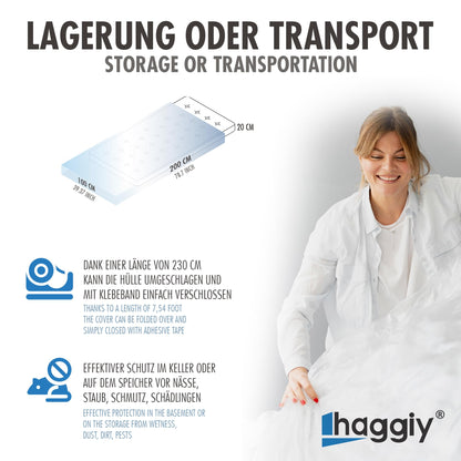 haggiy Mattress Cover Storage Bag 80-100cm Wide Mattresses Tear-Proof
