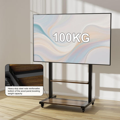 unho Mobile TV Stand Rolling Trolley with Wheels for 40-86 Inch TVs