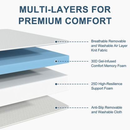 Folding Mattress Double, 4 Inch Tri-fold Floor Mattress (190x135x10cm)