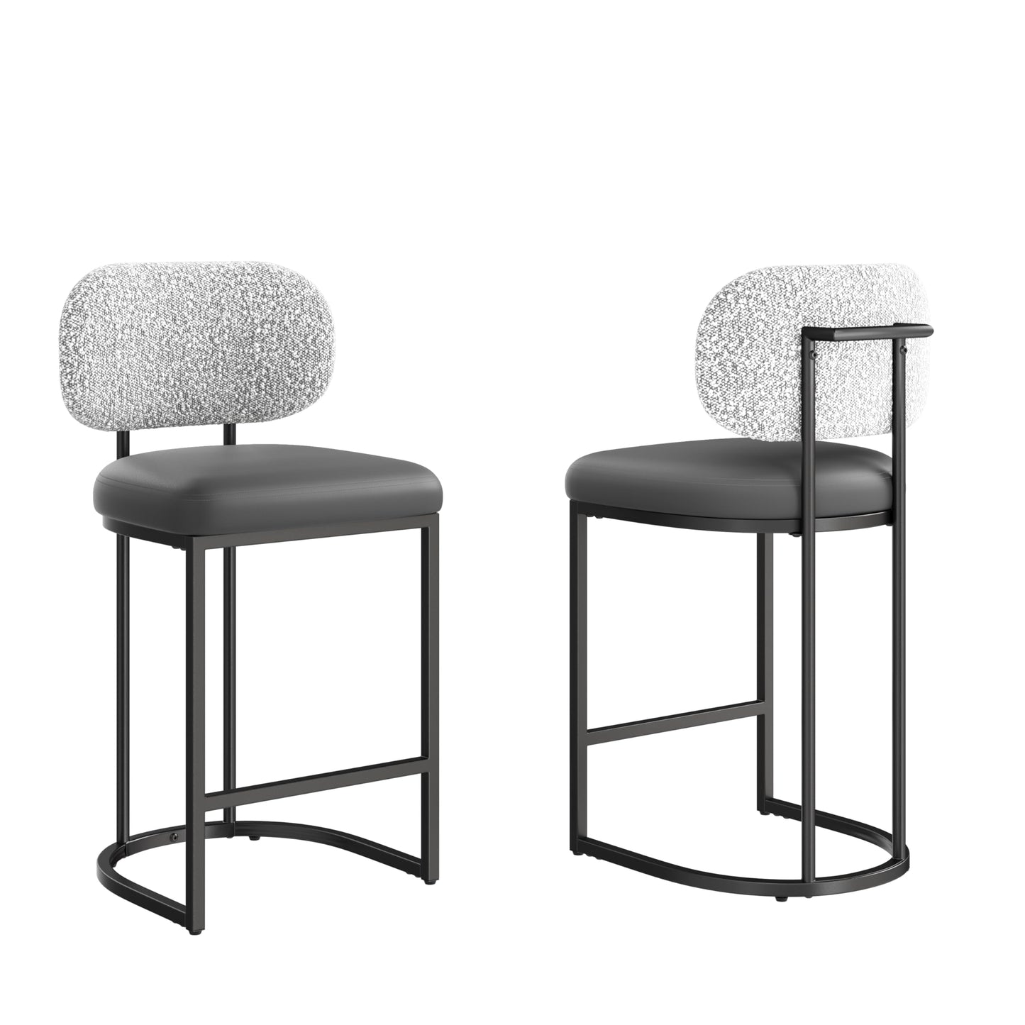 ALPHA HOME Bar Stools Set of 2 Counter Chairs with Backs and 9 CM Seat