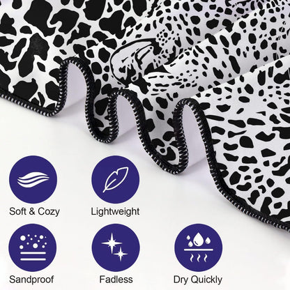 Vibe2Go Microfiber Leopard Beach Towel, Funny Cheetah Lightweight Beach Towels for Women Adults Girls