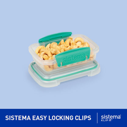 Sistema KLIP IT Food Storage Containers | Airtight & Stackable Meal Prep Containers with Lids | School Lunch Boxes & Snack Boxes | BPA-Free | 18 Count
