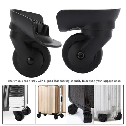 Tyenaza Luggage Replacement Wheels, 2 Black Swivel Casters, 360° Rotation