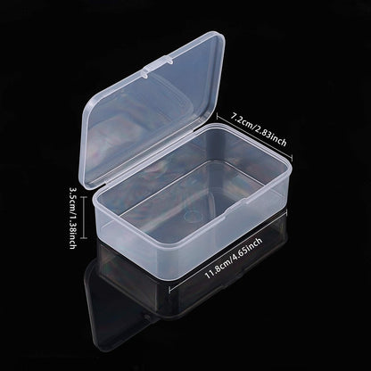 BENECREAT 8 Pack Rectangle Clear Plastic Bead Storage Containers Box Case with lid for Pins, Tiny Bead