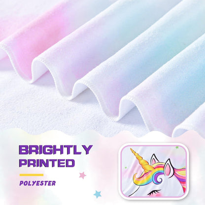 WERNNSAI Unicorn Microfibre Beach Towel for Kids, 76 x 150cm Bath Towel