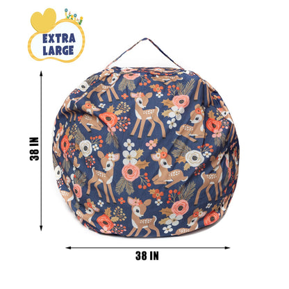 Round Bean Bag Cover Only without Filling, Large Stuffed Animal Bean Bag Storage, Bean Bag Chair Cover