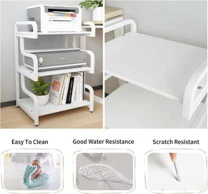 PUNCIA 3-Tier Printer Stand with Storage Movable Printer Table on Wheels