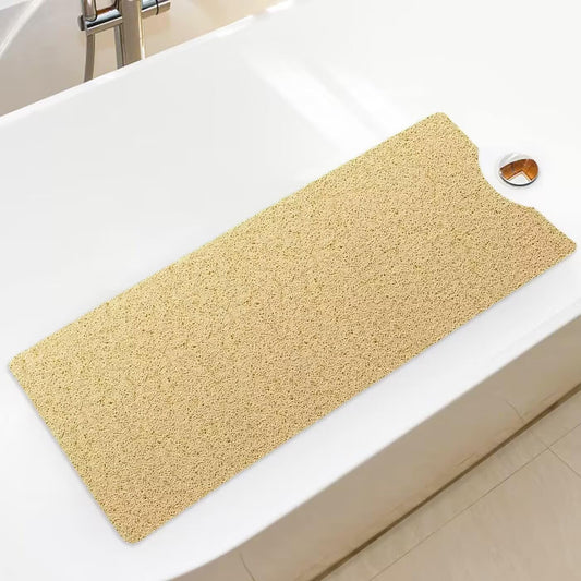 Bingobang Bath Mats Non Slip,Shower Mat Rubber 100x40cm,Extra Soft Anti-Mould, Machine-Washable,For Bathroom Floor,Bathtub(Beige)