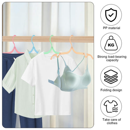 GOSHIES Travel Hangers Doldable 20 Pcs Folding Clothes Hangers 4 Colors Portable Plastic Clothes Coats Hangers for Travel Cruise Camping