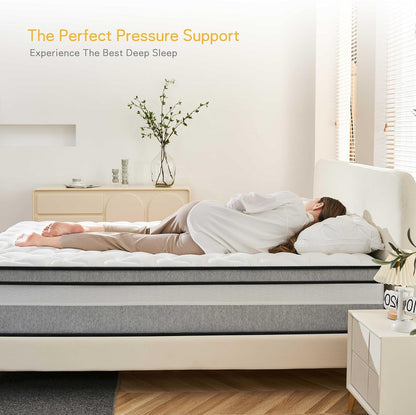 Giovanly Double Mattress,Hybrid Mattresses in a box with Memory Foam,Medium Firm, Individual Pocket Spring with Breathable Knitted and Back Pain