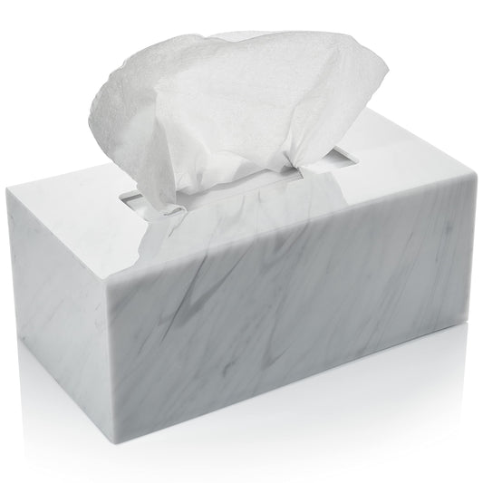 Acrylic Tissue Box Holder, Rectangle Dispenser for Facial Tissues, Napkins, and Dryer Sheets. Perfect for Bathrooms, Desks, Countertops, Vanities,