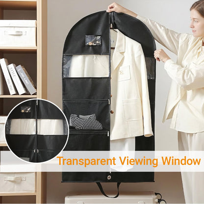 3 Pack Suit Bags, 51"Travel Garment Bags, Wrinkle-Free Suit Bag for Men Women, Foldable Dress Cover with 2 Handles for Wardrobes, Blazers, Dresses