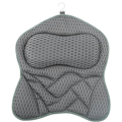Bath Pillow, 4D Ergonomic Bathtub Spa Pillow Breathable Air Mesh Bathtub with 6 Suction Cup and Hook for Head, Shoulder
