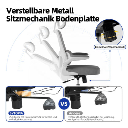 Sytopia Metal Seat Mechanism for Office Chair, 227 kg Base Plate with 6 Inch x 10.2 Holes, Rocker Function & Height Adjustment