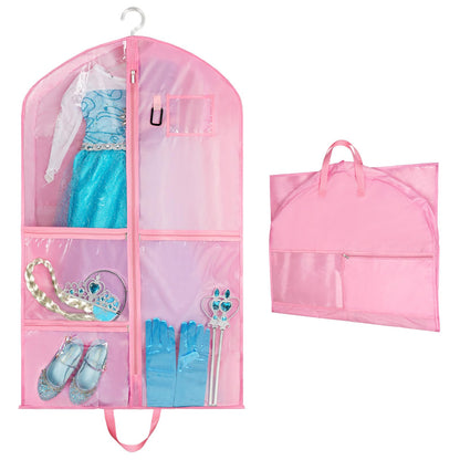 OSDUE Clothes Covers, 40 inch WaterproofHanging Garment Bags with 5 Zipper Pocket and ID Slot Pockets Foldable Kids Dance Costume Garment Bag Travel